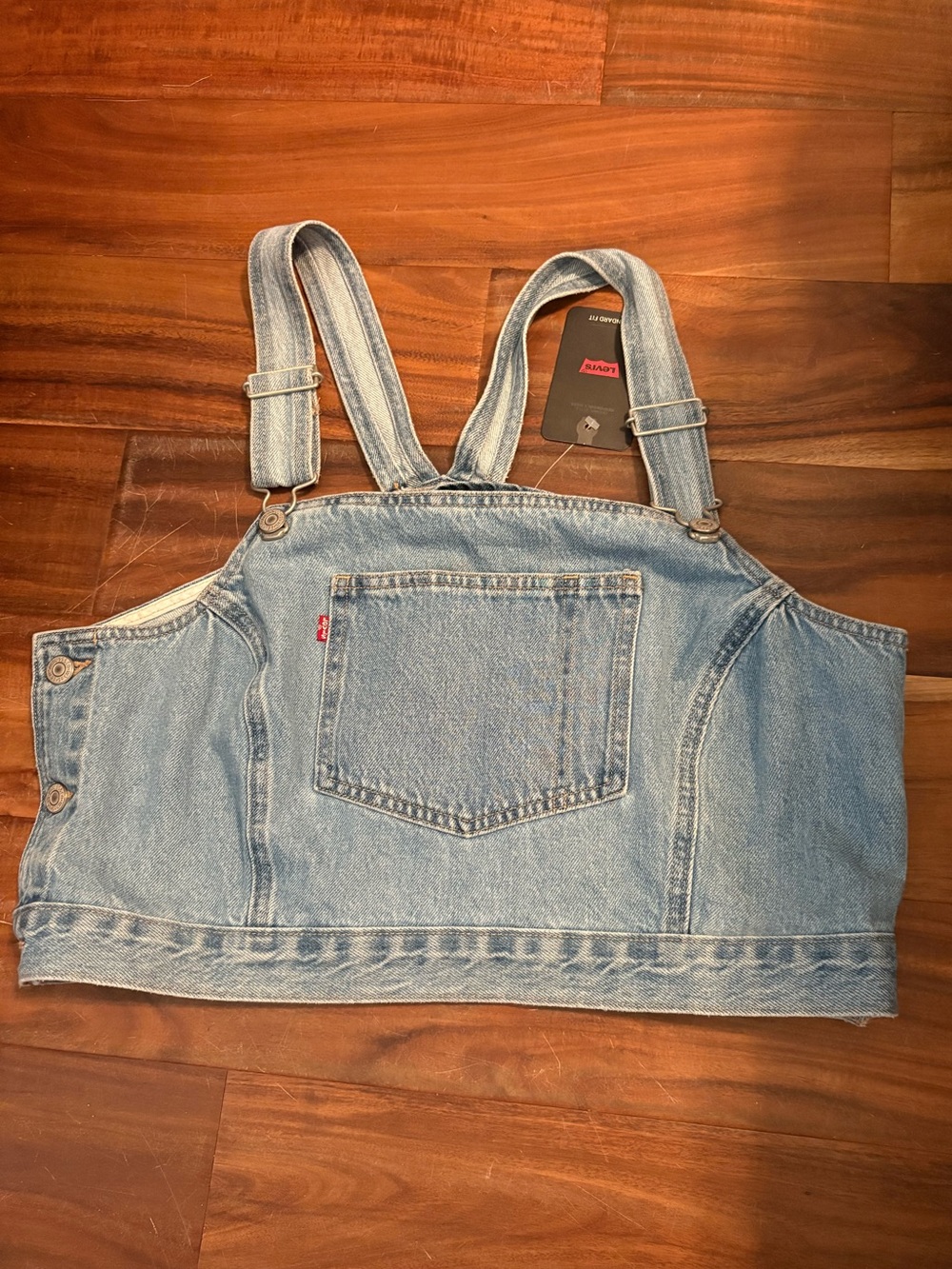 NWT Levi’s Shellsea Overall Denim Crop Top Light Wash XL $70 (606)